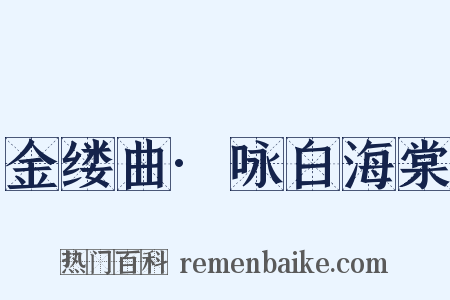 金缕曲·咏白海棠是什么意思的图片